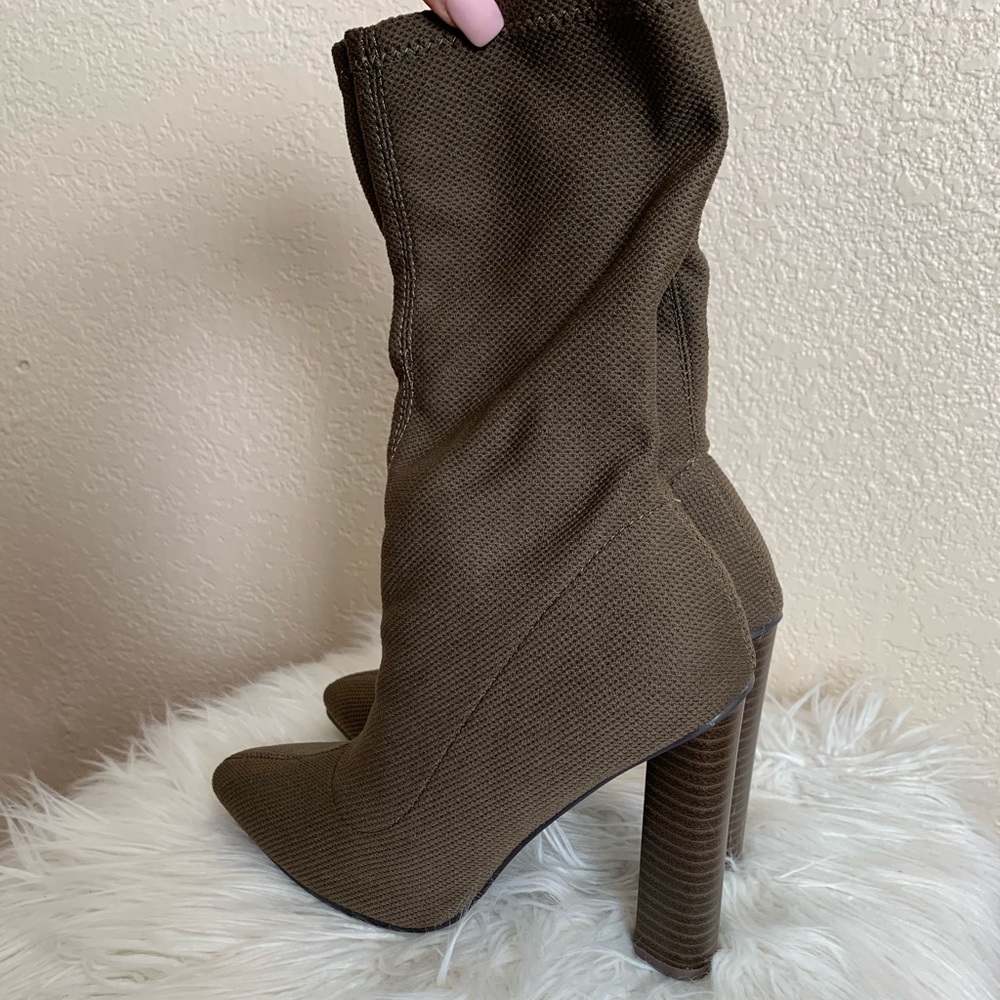 Olive ankle boots